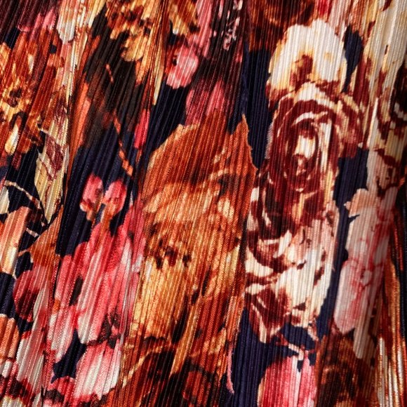 Front of Closet Open Front Top Accordion Pleated Raw Seams MultiColor Womens 1X - Picture 6 of 8